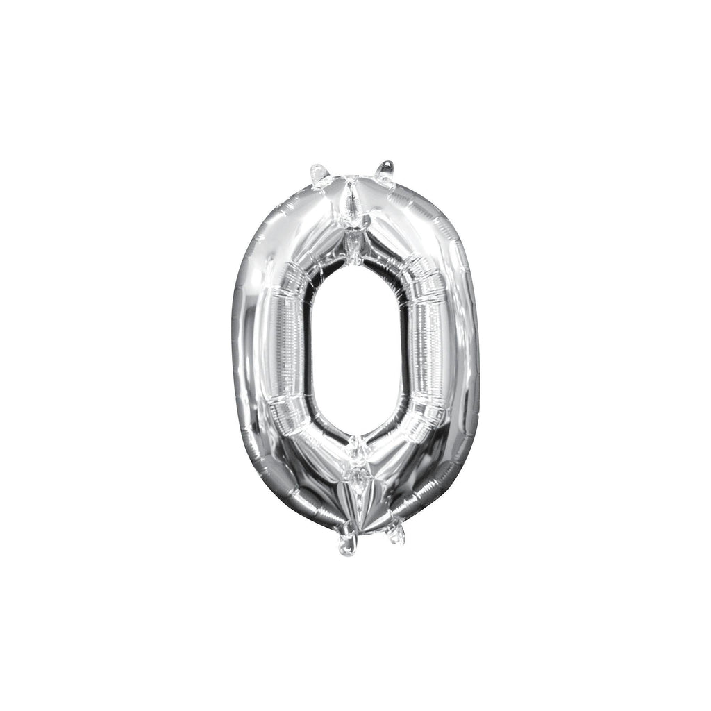 13in Air-Filled Silver Number (0-9) Balloons