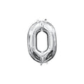 13in Air-Filled Silver Number (0-9) Balloons