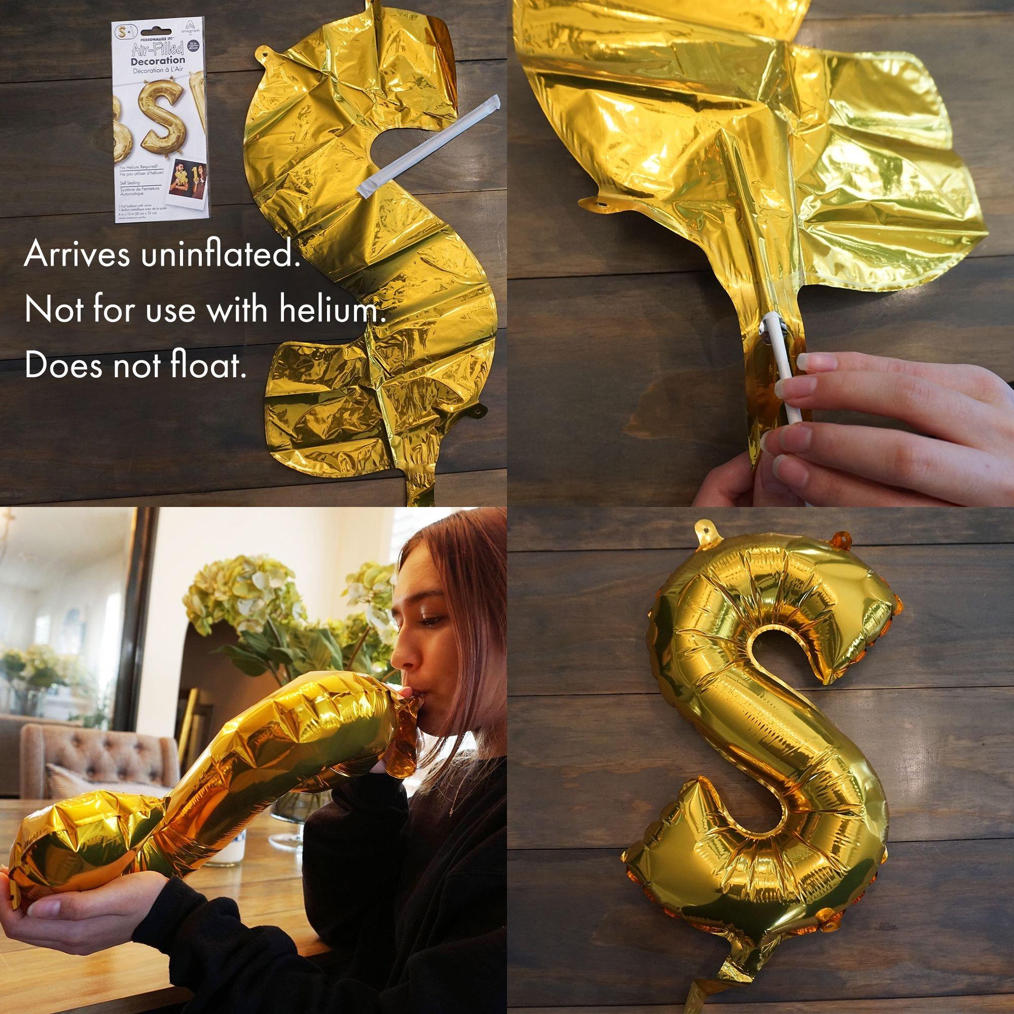 13in Air-Filled Silver Number (0-9) Balloons