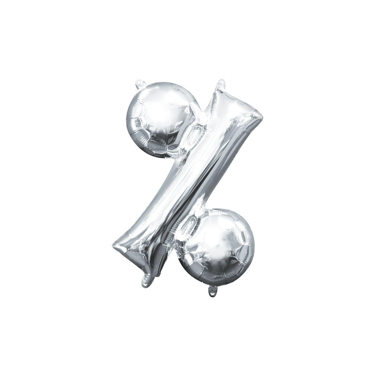 13in Air-Filled Silver Number (0-9) Balloons