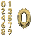 13in Air-Filled White Gold Number (0-9) Balloon