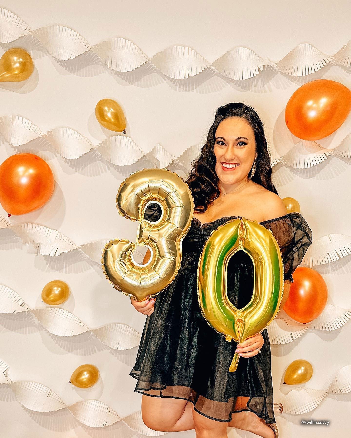 13in Air-Filled White Gold Number (0-9) Balloon